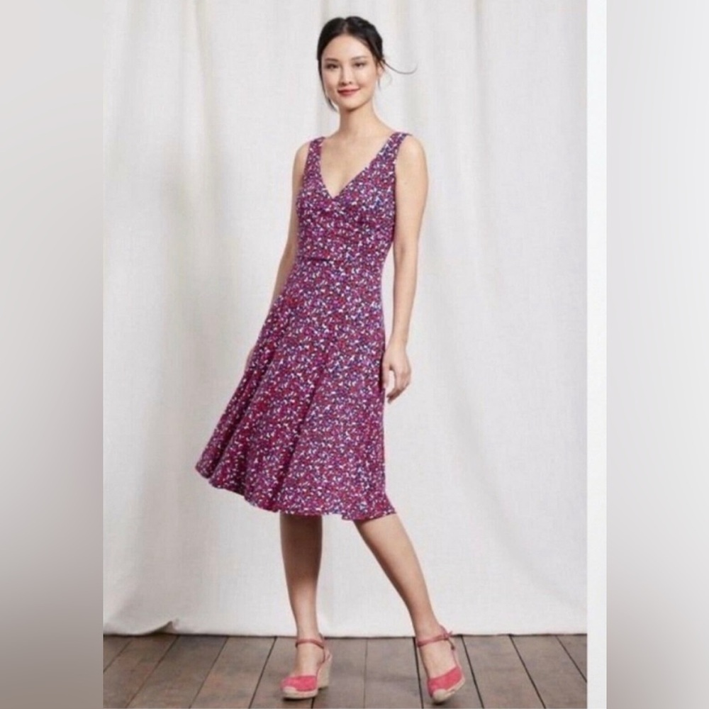 Boden Willa jersey midi dress, Imperial Blue Confetti, size 4R.